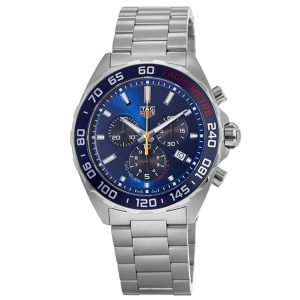 Tag Heuer Men’s Quartz Swiss Made Silver Stainless Steel Blue Dial 43mm Watch CAZ101AB.BA0842