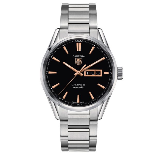 Tag Heuer Men’s Automatic Swiss Made Silver Stainless Steel Black Dial 41mm Watch WAR201C.BA0723