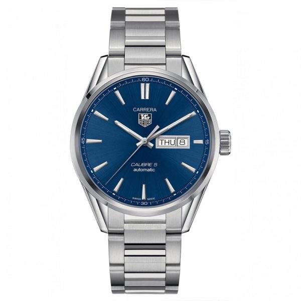 Tag Heuer Carrera Men’s Automatic Swiss Made Silver Stainless Steel Blue Dial 41mm Watch WAR201E.BA0723