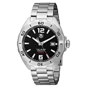 Tag Heuer Men’s Automatic Swiss Made Silver Stainless Steel Black Dial 41mm Watch WAZ2113.BA0875