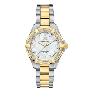 Tag Heuer Aquaracer Women’s Quartz Swiss Made Two-tone Stainless Steel White Dial 32mm Watch WBD1323.BB0320