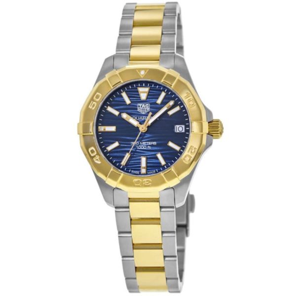 Tag Heuer Aquaracer Women’s Quartz Swiss Made Two-tone Stainless Steel Blue Dial 32mm Watch WBD1325.BB0320