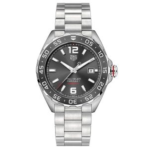 Tag Heuer Men’s Automatic Swiss Made Silver Stainless Steel Grey Dial 43mm Watch WAZ2011.BA0842