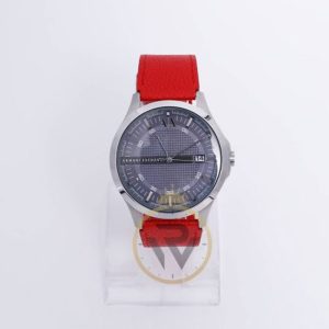 Armani Exchange Men’s Quartz Red Silicone Strap Grey Dial 46mm Watch AX2120