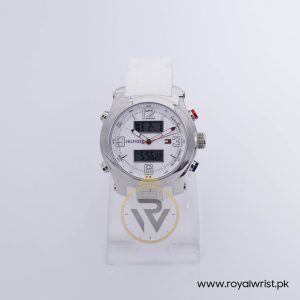 Tommy Hilfiger Men’s Analog Digital White Silicone Strap White Dial 46mm Watch 1790946