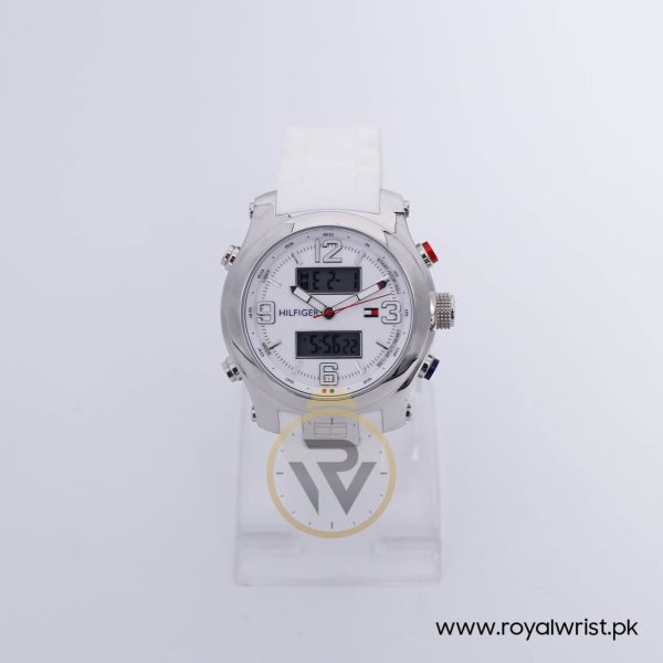 Tommy Hilfiger Men’s Analog Digital White Silicone Strap White Dial 46mm Watch 1790946