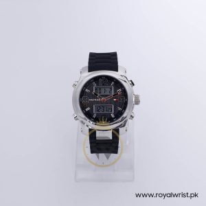 Tommy Hilfiger Men’s Analog Digital Black Silicone Strap Black Dial 46mm Watch 1790945