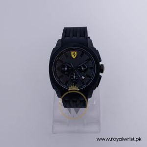 Ferrari Men’s Quartz Black Silicone Strap Black Dial 46mm Watch 830114