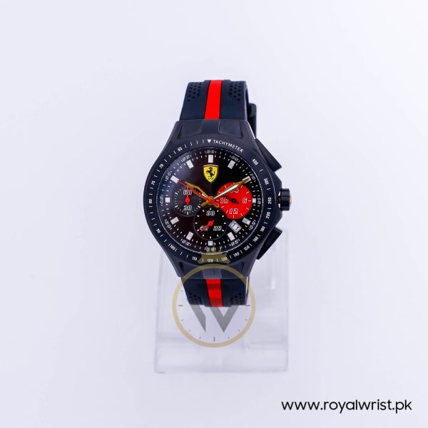 Ferrari Men’s Quartz Black Silicone Strap Black Dial 43mm Watch 830023