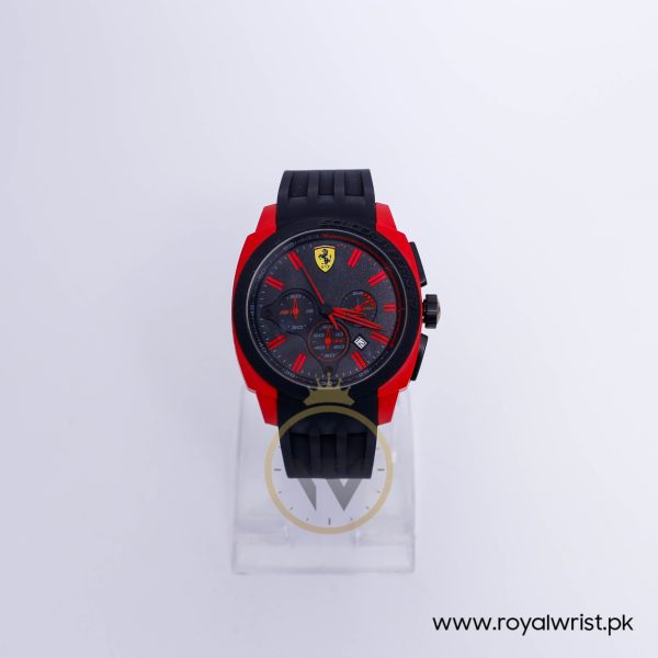Ferrari Men’s Quartz Black Silicone Strap Black Dial 46mm Watch 830115