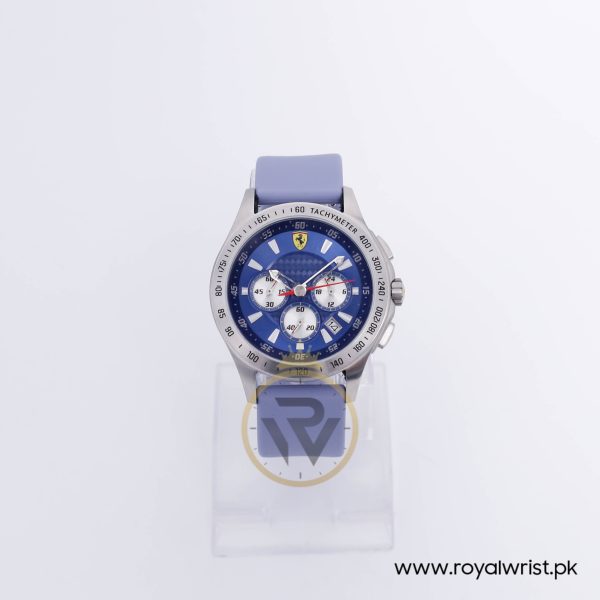 Ferrari Men’s Quartz Light Purple Silicone Strap Blue Dial 44mm Watch 830041