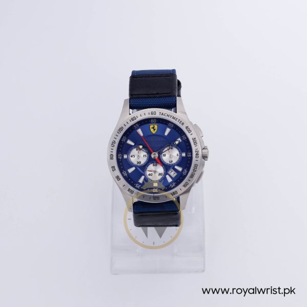 Ferrari Men’s Quartz Blue Nylon Strap Blue Dial 44mm Watch 380080