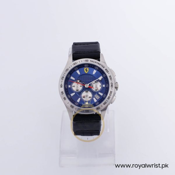 Ferrari Men’s Quartz Black Nylon Strap Blue Dial 44mm Watch 830041/3