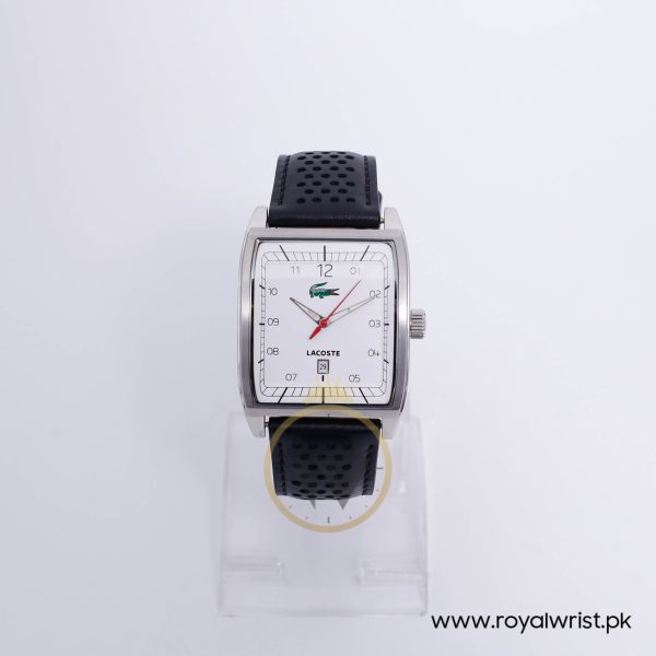 Lacoste Men’s Quartz Black Leather Strap White Dial 37mm Watch 2010568