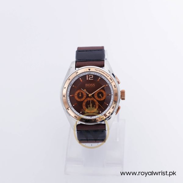 Hugo Boss Men’s Quartz Brown Nylon Strap Brown Dial 46mm Watch 1512515/3