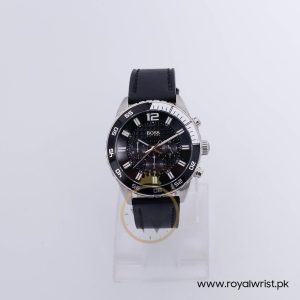 Hugo Boss Men’s Quartz Black Leather Strap Black Dial 44mm Watch 1512804/3