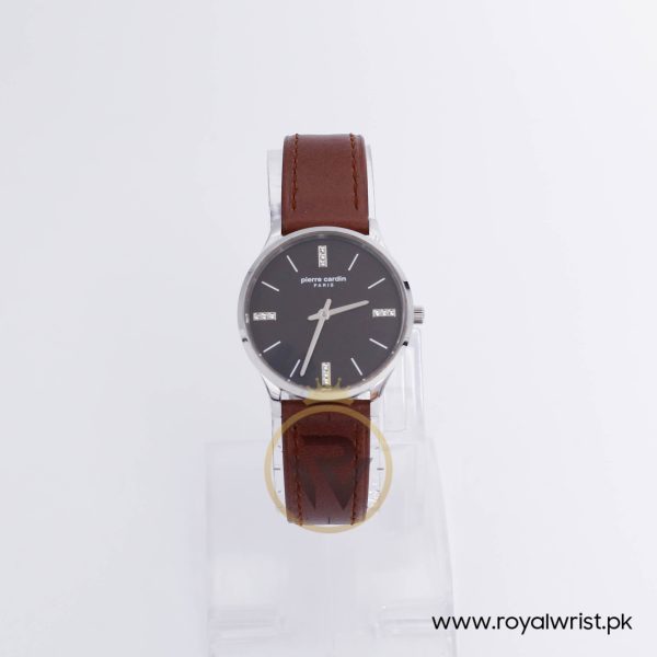 Pierre Cardin Women’s Quartz Brown Leather Strap Grey Dial 32mm Watch 1083497