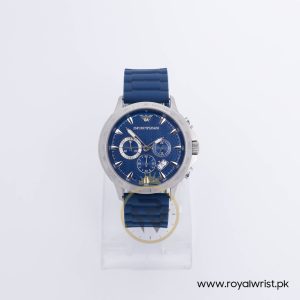 Emporio Armani Men’s Quartz Blue Silicone Strap Blue Dial 44mm Watch AR0636