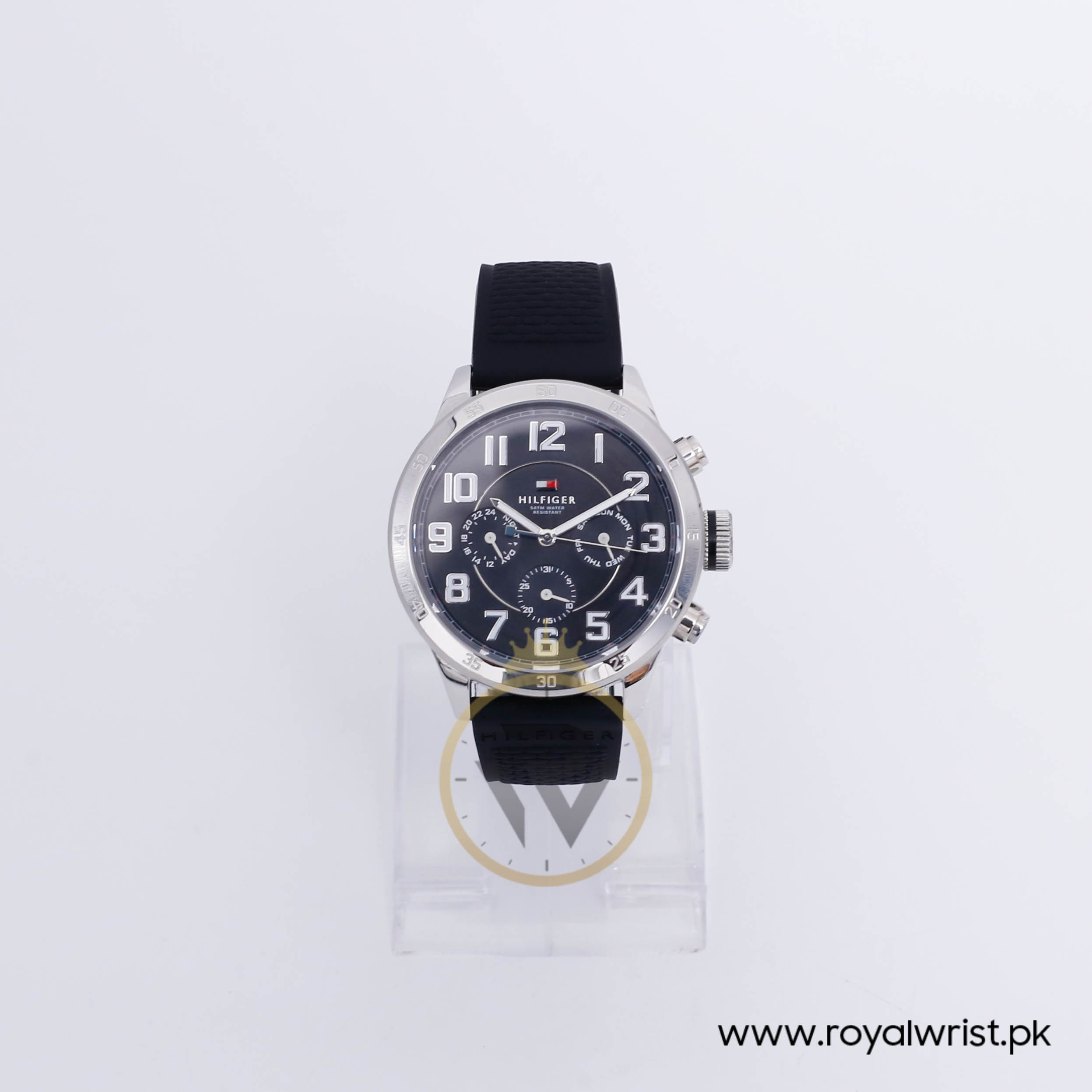 Tommy Hilfiger Men's Quartz Black Silicone Strap Black Dial 46mm Watch  TH2481141641 –