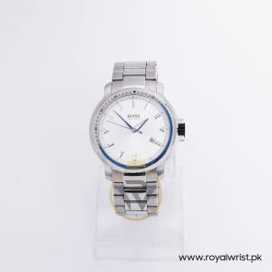 Hugo Boss Men’s Quartz Silver Stainless Steel White Dial 42mm Watch HB251142035