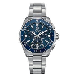 Tag Heuer Aquaracer Men’s Quartz Swiss Made Silver Stainless Steel Blue Dial 43mm Watch CAY111B.BA0927