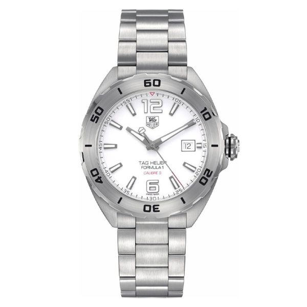 Tag Heuer Men’s Automatic Swiss Made Silver Stainless Steel White Dial 41mm Watch WAZ2114.BA0875