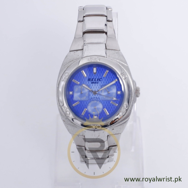 Relic Men’s Quartz Silver Stainless Steel Blue Dial 39mm Watch ZR15375