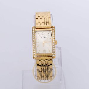 Lorus Women’s Quartz Gold Stainless Steel Champagne Dial 24mm Watch RRS38VX9