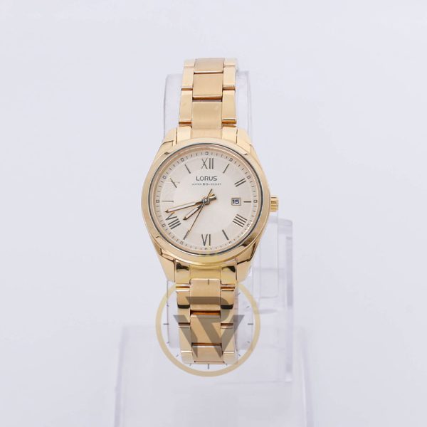 Lorus Women’s Quartz Gold Stainless Steel Gold Dial 30mm Watch RJ206BX9