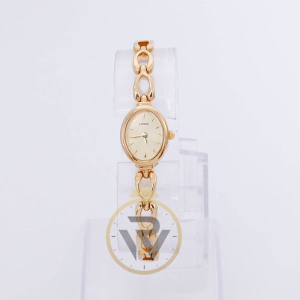 Lorus Women’s Quartz Gold Stainless Steel Gold Dial 16mm Watch REG18BX9