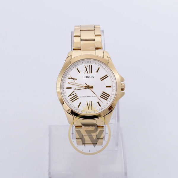 Lorus Women’s Quartz Gold Stainless Steel White Dial 38mm Watch RG276KX9