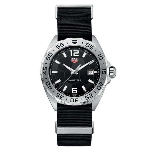 Tag Heuer Formula 1 Men’s Quartz Swiss Made Black Fabric Strap Black Dial 43mm Watch WAZ1015.FC8198