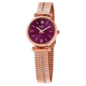 Fossil Women’s Quartz Rose Gold Stainless Steel Purple Dial 28mm Watch ES4646