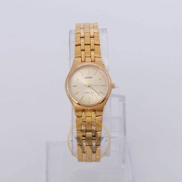Lorus Women’s Quartz Gold Stainless Steel Gold Dial 24mm Watch RRS72NX9