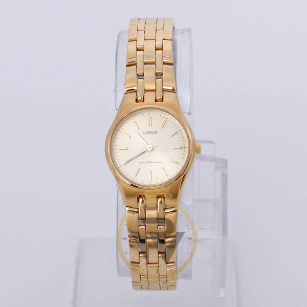 Lorus Women’s Quartz Gold Stainless Steel Gold Dial 24mm Watch RRS940X9
