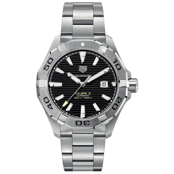 Tag Heuer Men’s Automatic Swiss Made Silver Stainless Steel Black Dial 43mm Watch WAY2010.BA0927