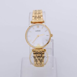 Lorus Women’s Quartz Gold Stainless Steel Mother Of Pearl Dial 32mm Watch RRW92EX9