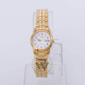 Lorus Women’s Quartz Gold Stainless Steel White Dial 24mm Watch RXU04AX9