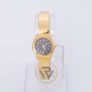 Lorus Women’s Quartz Gold Stainless Steel Black Dial 24mm Watch RRS52CX
