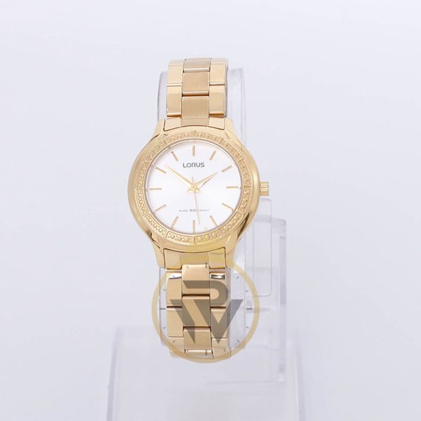 Lorus Women’s Quartz Gold Stainless Steel Silver Dial 31mm Watch RRS20UX9