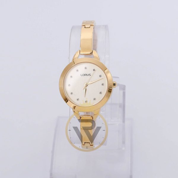 Lorus Women’s Quartz Gold Stainless Steel Gold Dial 30mm Watch RG226KX9