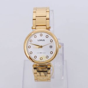 Lorus Women’s Quartz Gold Stainless Steel Silver Dial 34mm Watch RH907DX9