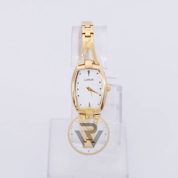 Lorus Women’s Quartz Gold Stainless Steel White Dial 20mm Watch RR55X