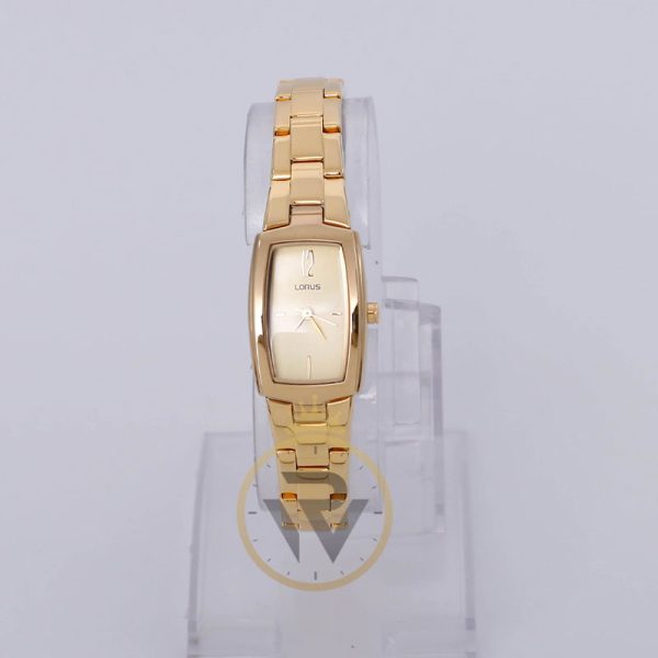 Lorus Women’s Quartz Gold Stainless Steel Gold Dial 19mm Watch RH857X