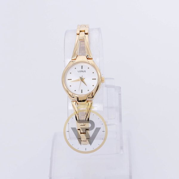 Lorus Women’s Quartz Gold Stainless Steel Silver Dial 23mm Watch RRS28UX9