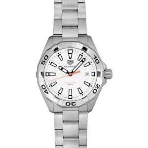 Tag Heuer Aquaracer Men’s Quartz Swiss Made Silver Stainless Steel White Dial 41mm Watch WBD1111.BA0928