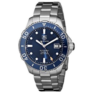 Tag Heuer Aquaracer Men’s Automatic Swiss Made Silver Stainless Steel Blue Dial 41mm Watch WAN2111.BA0822