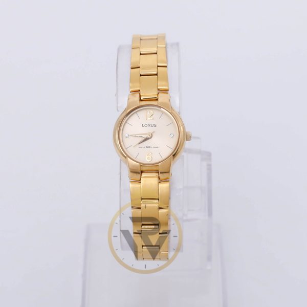 Lorus Women’s Quartz Gold Stainless Steel Champagne Dial 23mm Watch RH793X