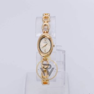 Lorus Women’s Quartz Gold Stainless Steel Gold Dial 17mm Watch REG30EX9