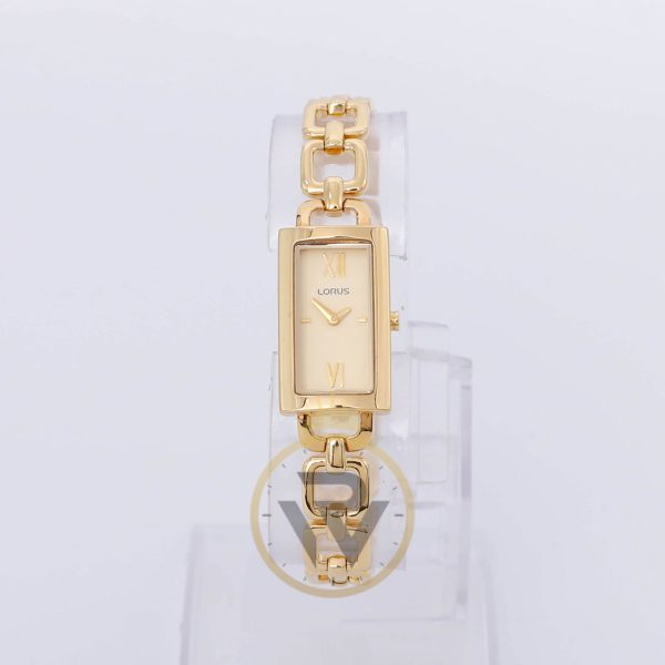 Lorus Women’s Quartz Gold Stainless Steel Gold Dial 16mm Watch REG82EX8